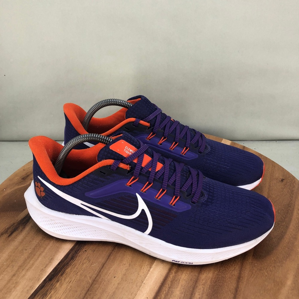 Nike Air Zoom Pegasus 38 Clemson Tigers Purple Orange DR1961-500 Mens 8.5